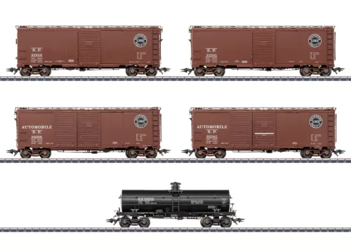 Märklin 45667 Amerikai négytengelyes teherkocsi-készlet, 5-részes, Southern Pacific (E3) (H0) - AC