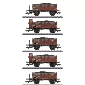   Märklin 46047 Nyitott teherkocsi-készlet, 5-részes, szén rakománnyal, DB (E3) (H0) - AC