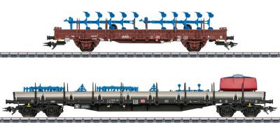 Märklin 46405 Rakoncás teherkocsi-pár, mezőgazdasági eszközökkel, DB-AG (E6) (H0) - AC