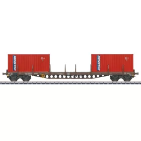   Märklin 47157 Konténerszállító négytengelyes teherkocsi, Rs, 2 db 20 lábas konténerrel, DSB (E5) (H0) - AC
