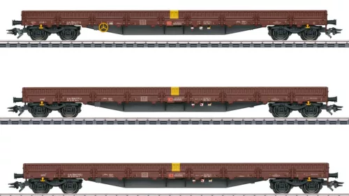 Märklin 47162 Alacsony oldalfalú négytengelyes teherkocsi, Res, rakománnyal, DB-AG (E6) (H0) - AC