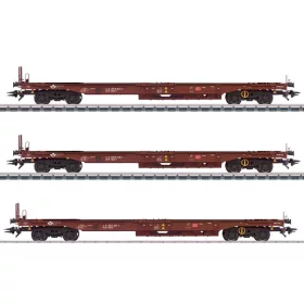   Märklin 47464 Konténerszállító négytengelyes zsebeskocsi-készlet, 3-részes Sdgkms 707, üres, DB-AG (E5) (H0) - AC