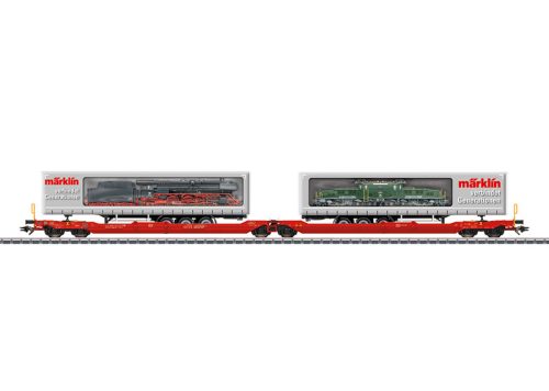 Märklin 47477 Iker-zsebeskocsi, Sdggmrss 738 (T3000e), Märklin-Werksverkehr. félpótkocsikkal, DB-AG (E6) (H0) - AC