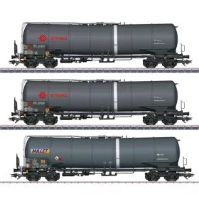   Märklin 47551 Tartálykocsi-készlet fékállással, 3-részes négytengelyes Zacns, Ermewa/Millet (E6) (H0) - AC