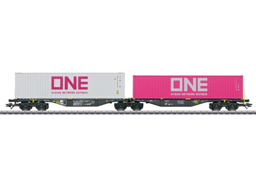 Märklin 47814 Konténerszállító iker-teherkocsi, Sggrss 80, High-Cube konténerrel ONE, RailReLease (E6) (H0) - AC