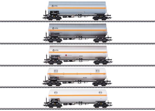 Märklin 48480 Gázszállító négytengelyes tartálykocsi-készlet, 5-részes, VTG/EVA (E4) (H0) - AC