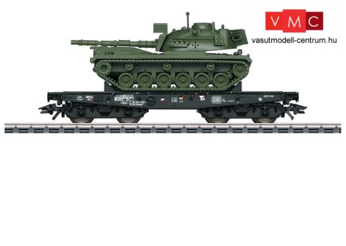 Märklin 48798 Nehézteherszállító négytengelyes teherkocsi, Rlmmp, M48 harckocsival, DB (E