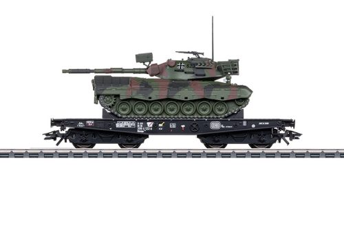 Märklin 48876 Pőrekocsi, négytengelyes Rlmmps 650, Leopard 1A1 harckocsival, DB (E4) (H0) - AC