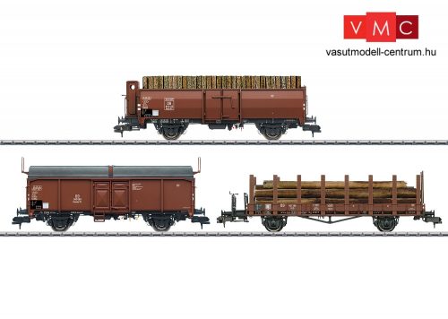 Märklin 58229 Tehervagon-készlet, 3-részes nyitott, rakoncás és eltolható tetejű teherko