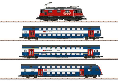 Märklin 81195 Személyvonat-készlet, Re 420 villanymozdony emeletes személykocsikkal és vezérlpkocsival, Züricher S-Bahn (E6) (Z)