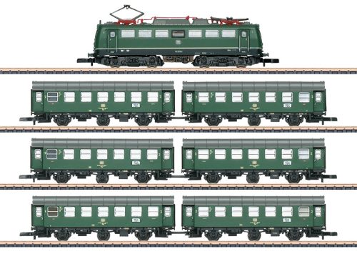 Märklin 81304 Személyvonat-készlet: BR 140 villanymozdony, 3 db háromtengelyes Umbauwagen személykocsi-párral, DB (E4) (Z)