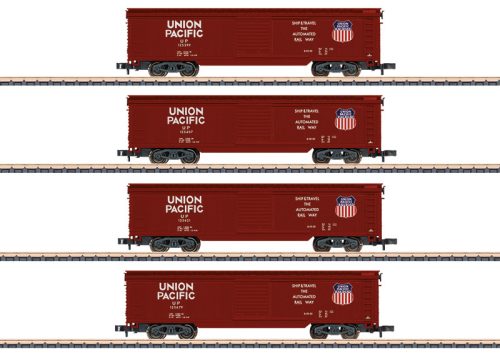 Märklin 82497 Amerikai fedett teherkocsi-készlet, 4-részes Union Pacific (E3) (Z)