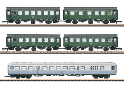 Märklin 87074 Személykocsi-készlet, 3-részes, 2 db háromtengelyes Umbauwagen-pár Silberlinge tip. vezérlőkocsival, DB (E3) (Z)