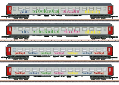 Marklin 87283 Személykocsi-készlet, 4-részes Berlin-Malmö-Express, Snälltaget (E6) (Z)