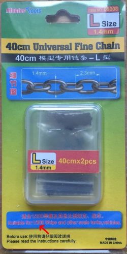 Master Tools 08008 40CM Universal Fine Chain L Size 1.4mmX2.3mm