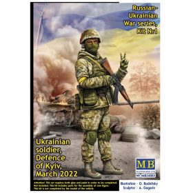   Master Box 24085 Russian-Ukrainian War series, Kit №1. Ukrainian soldier, Defence of Kyiv, March 2022 1/24 figura makett