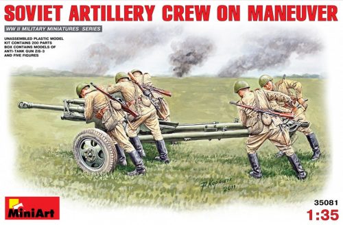 MiniArt 35081 Soviet Artillery Crew on Maneuver (1/35) Löveg makett