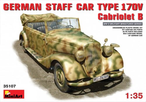 MiniArt 35107 German Staff Car Typ 170V Cabriolet B (1/35) Személyautó makett