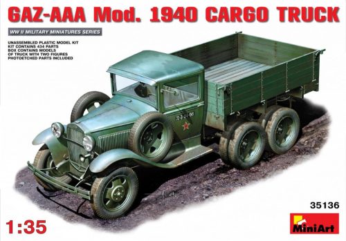 MiniArt 35136 GAZ-AAA Mod 1940 Cargo Truck. (1/35) Teherautó makett