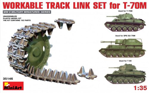 MiniArt 35146 Workable Track Link Set for T-70M Light Tank (1/35) Lánctalp makett