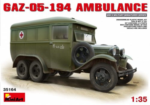 MiniArt 35164 GAZ-05-194 Ambulance (1/35) Teherautó makett