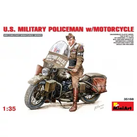   MiniArt 35168 U.S.Millitary Policeman with Motorcycle (1/35) Motorkerékpár makett