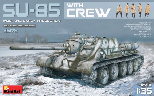 MiniArt 35178 SU-85 Mod 1943 (Early Production) withCrew (1/35) Harcjármű makett