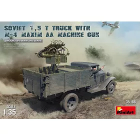   MiniArt 35186 Soviet 1,5 t Truck w/ M-4 Maxim AA Machine Gun (1/35) Teherautó makett