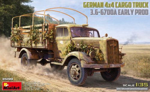 MiniArt 35199 German 4x4 Cargo Truck 3.6-6700A Early Prod (1/35) harcjármű makett