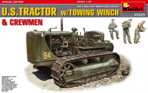 MiniArt 35225 U.S.Tractor withTowing Winch & Crewmen Special Edition (1/35) Buldózer makett