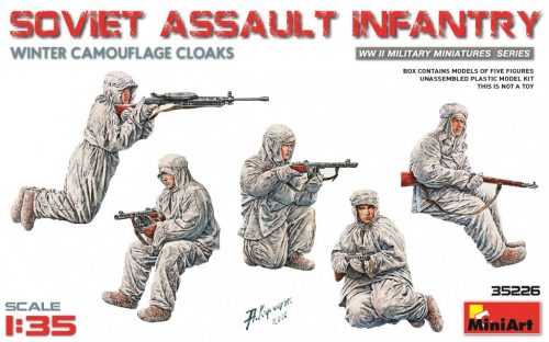 MiniArt 35226 Soviet Assault Infantry (Winter Camouflage Cloaks) (1/35) Katonai figura makett