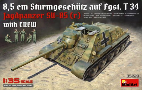 MiniArt 35229 Jagdpanzer SU-85 ( r ) w/Crew (1/35) Harcjármű makett