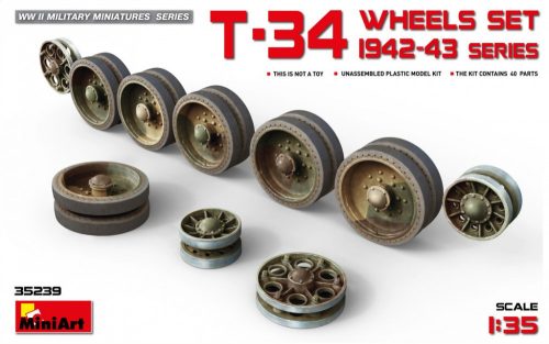 MiniArt 35239 T-34 Wheels Set 1942-43 Series (1/35) Lánctalp makett