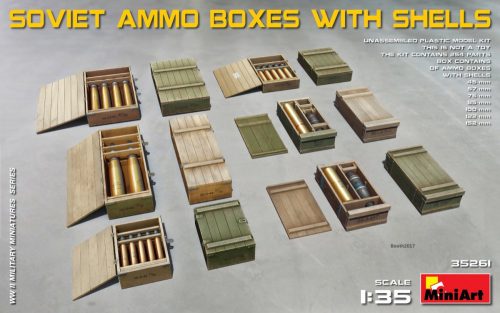 MiniArt 35261 Soviet Ammo Boxes w/Shells (1/35) Fegyver makett