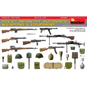   MiniArt 35268 Soviet Infantry Automatic Weapons & Equi -pment.Special Edition(PE Par (1/35) Fegyver makett