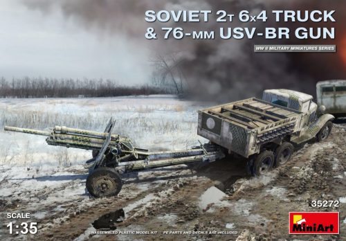 MiniArt 35272 Soviet 2t 6x4 Truck with 76 mm USV-BR Gun (1/35) Löveg makett