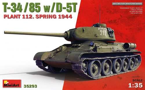 MiniArt 35293 T-34-85 w/D-5T. Plant 112. Spring 1944 (1/35) Harcjármű makett