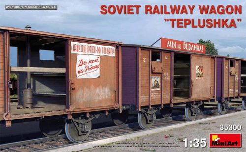 MiniArt 35300 Soviet Railway Wagon "Teplushka" (1/35) Teherkocsi makett