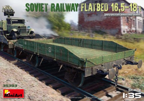 MiniArt 35303 Soviet Railway Flatbed 16,5-18 t (1/35) Teherkocsi makett