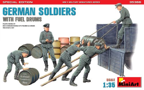 MiniArt 35366 German Soldiers w/ Fuel Drums. Special Edition (35041 & 35597 6 drums) (1/35) Katonai figura makett