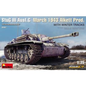   MiniArt 35367 StuG III Ausf. G March 1943 Alkett Prod w/Winter Tracks. Interior Kit (1/35) Harcjármű makett