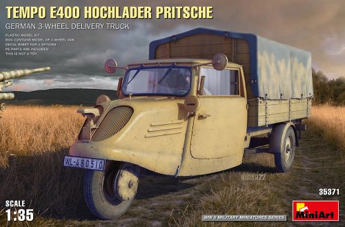 MiniArt 35371 Tempo E400 Hochlader Pritsche. German 3-Wheel Delivery Truck (1/35) Teherautó makett