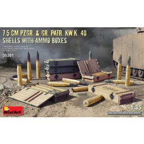   MiniArt 35381 7.5 cm Pzgr. & Gr. Patr. Kw.K. 40 Shells with Ammo Boxes (1/35) Fegyver makett