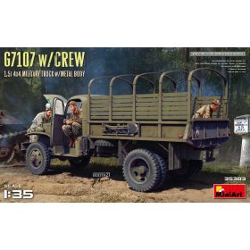   MiniArt 35383 G7107 W/Crew 1,5T 4X4 Cargo Truck W/Metal Body (1/35) Teherautó makett