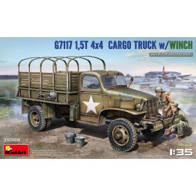   MiniArt 35389 1,5t 4x4 G7117 Cargo Truck w/Winch (1/35) Teherautó makett
