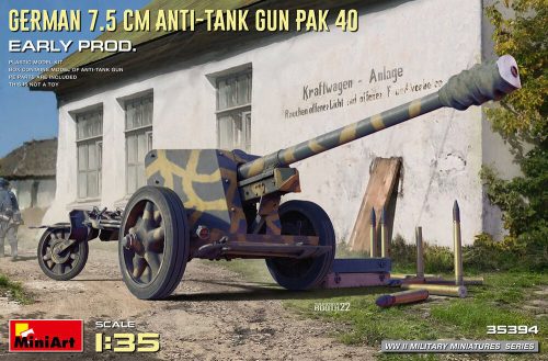 MiniArt 35394 German 7.5cm Anti-Tank Gun PaK 40. Early Prod (1/35) Löveg makett