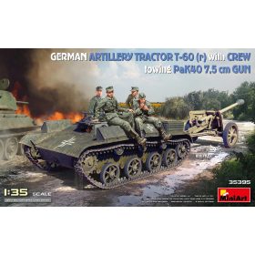   MiniArt 35395 German Artillery Tractor T-60 (r) w/PaK40 Gun & Crew (1/35) Harcjármű makett