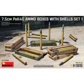   MiniArt 35398 7.5cm PaK40 Ammo Boxes w/Shells Set 1 (1/35) Fegyver makett