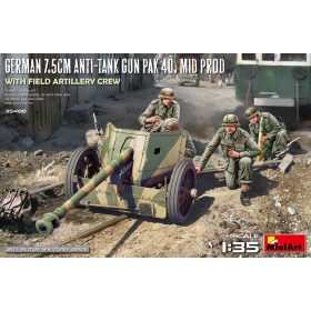   MiniArt 35400 German 7.5cm Anti-Tank Gun PaK 40. Mid Prod w/ Artillery Crew (1/35) Löveg makett