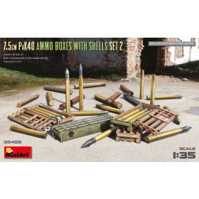  MiniArt 35402 7.5cm PaK40 Ammo Boxes w/Shells Set 2 (1/35) Fegyver makett
